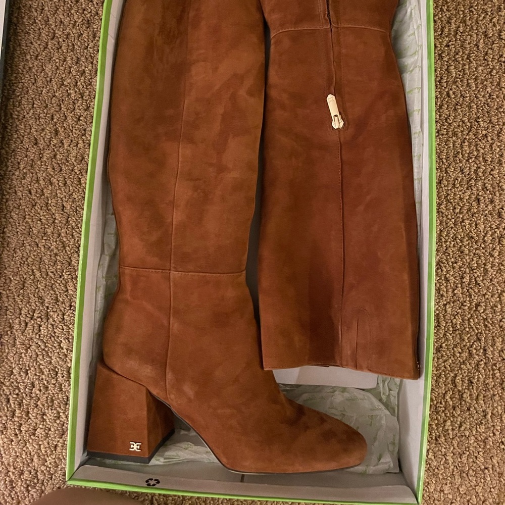 Sam Edelman Davis Knee High Boot In Luggage Suede
